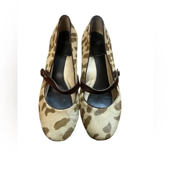 Kate Spade Flats Size 9½ Leopard Print Mary Jane Rounded Toe Chic - Picture 1 of 11